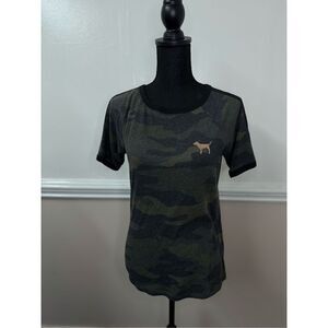 PINK Victoria’s Secret Camouflage Short Sleeve Tee Size X-Small